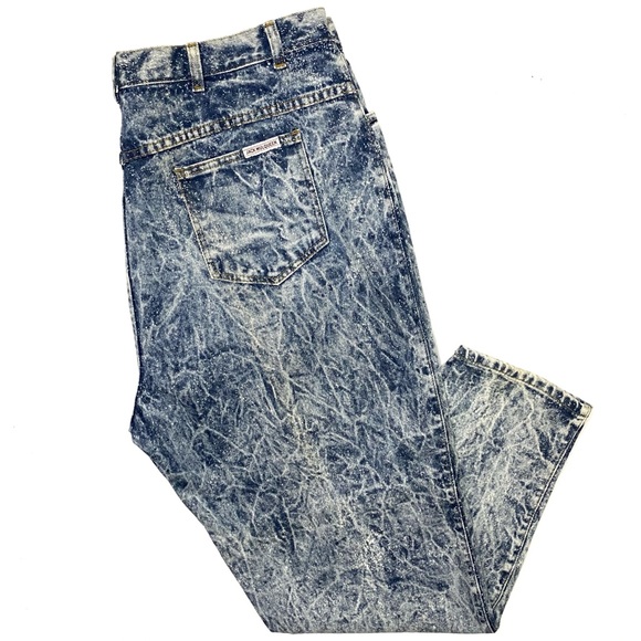 Vintage Jack MulQueen Women’s Acid Washed High Waist Denim Mom Jeans Size 38x32 - Picture 1 of 9